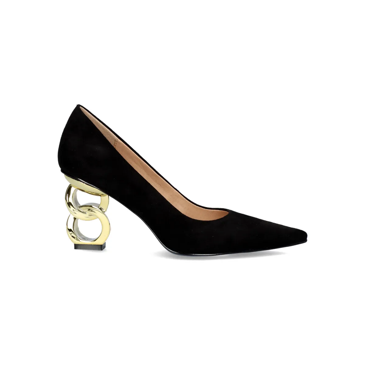 ZAPATO TACÓN SALÓN CIRCULAR SARA310 EN NEGRO