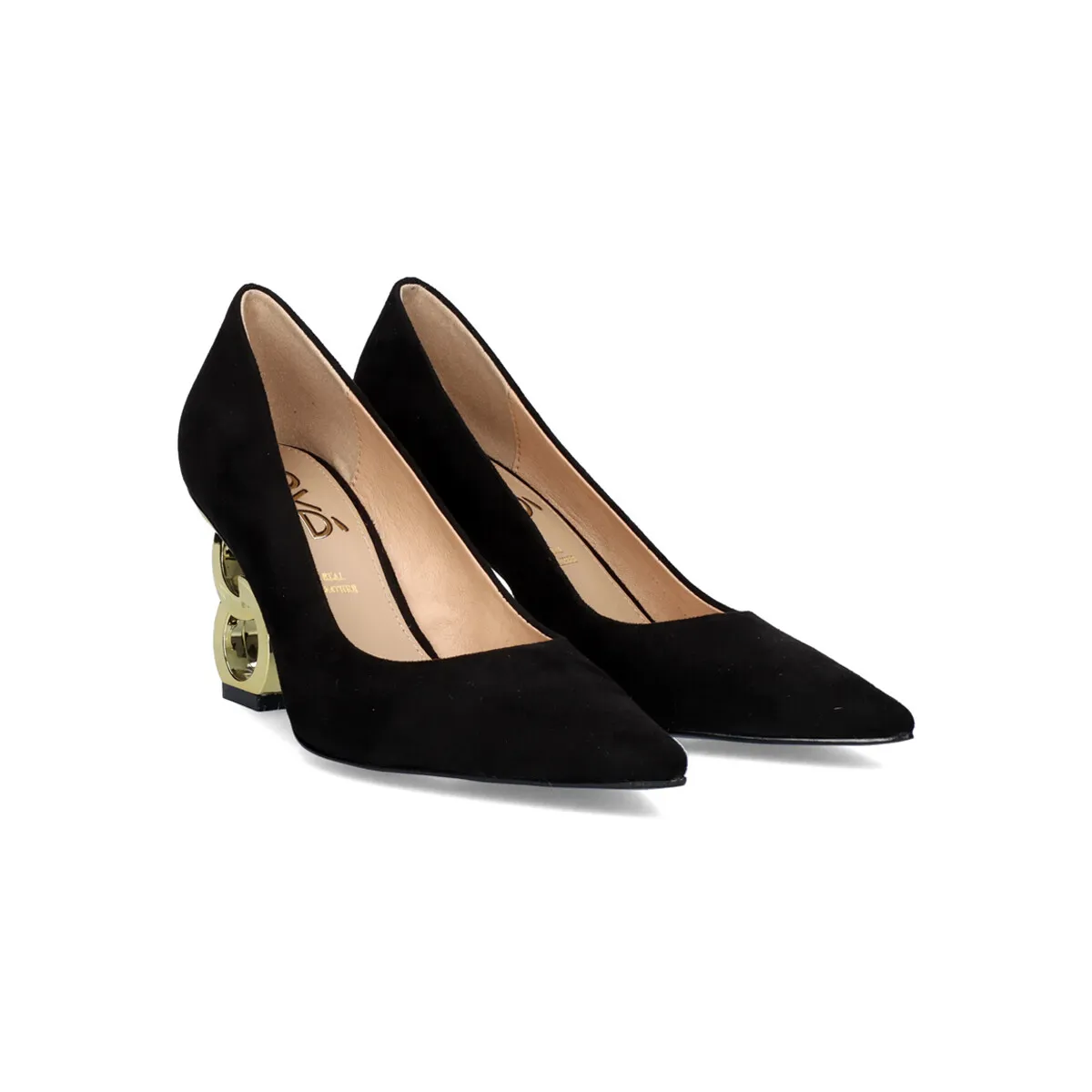 ZAPATO TACÓN SALÓN CIRCULAR SARA310 EN NEGRO