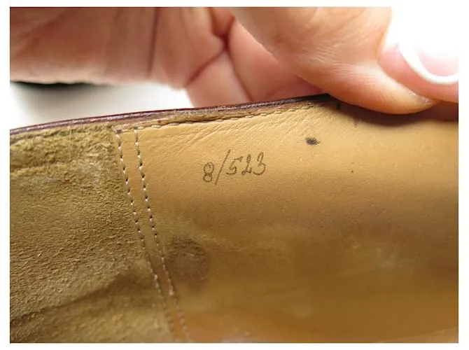 ZAPATOS BERLUTI 4 OJALES DEPORTIVOS 0507 derby 8 42 ZAPATO PIEL PATINA Castaño 