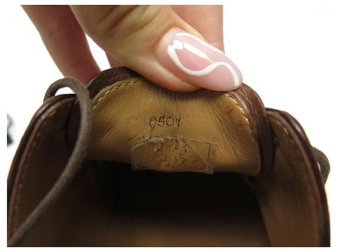 ZAPATOS BERLUTI 4 OJALES DEPORTIVOS 0507 derby 8 42 ZAPATO PIEL PATINA Castaño 