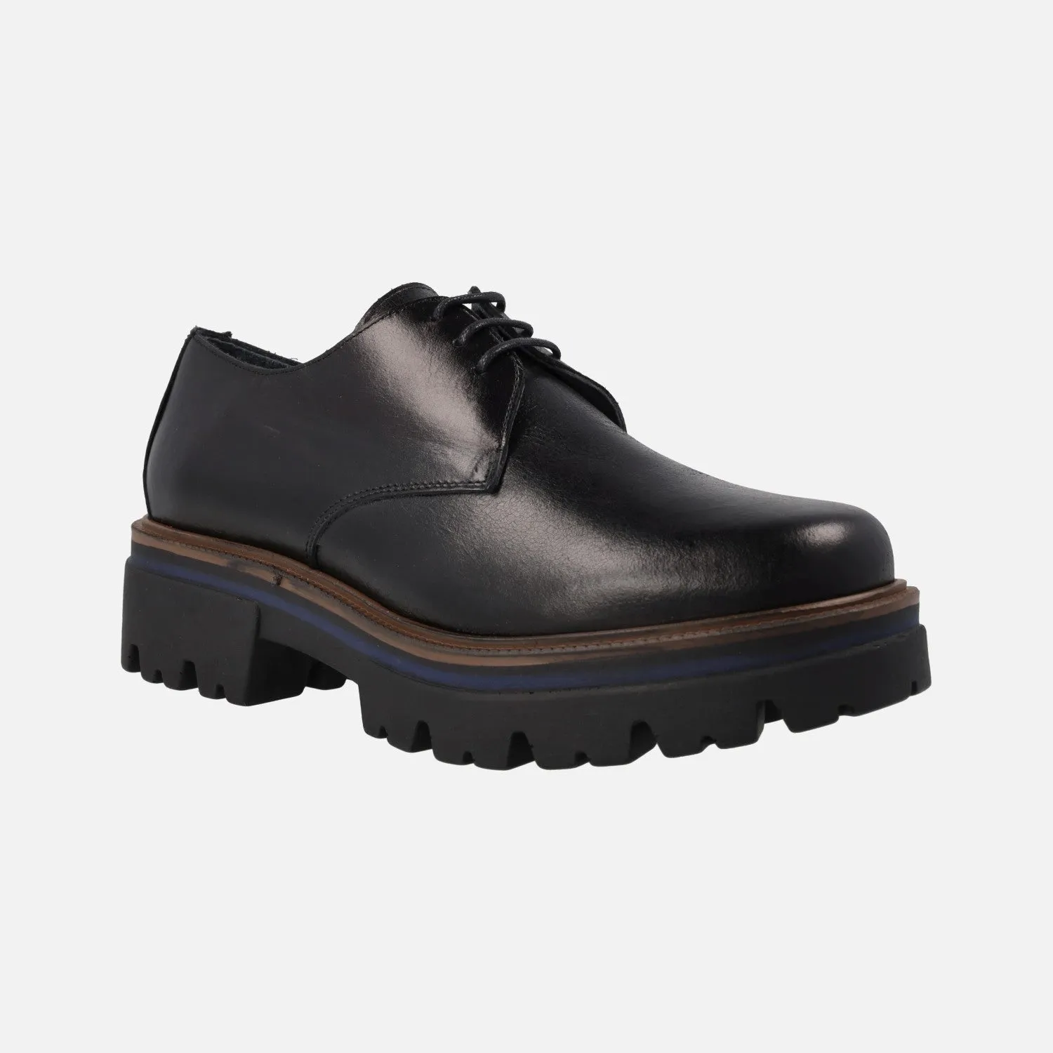Zapatos de cordones con piso de goma para mujer