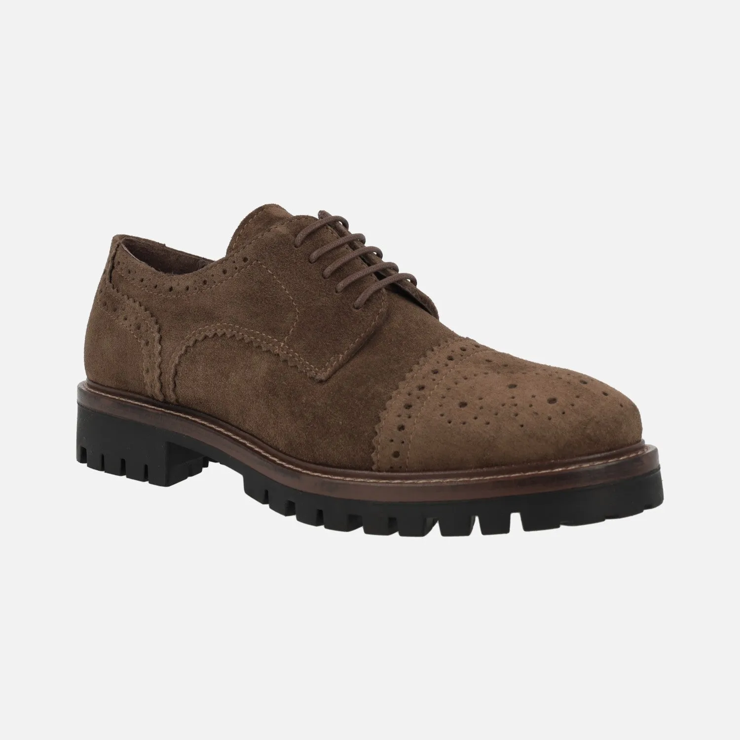 Zapatos de cordones en serraje marrón para mujer Alpe Militare