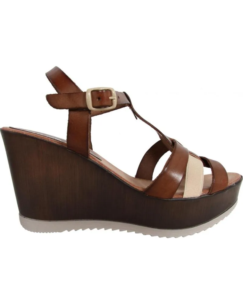 ZAPATOS DE CUñA DE MUJER CUMBIA 30124 R1 BEIGMARRON