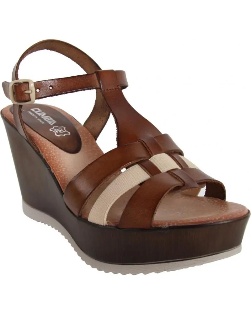 ZAPATOS DE CUñA DE MUJER CUMBIA 30124 R1 BEIGMARRON