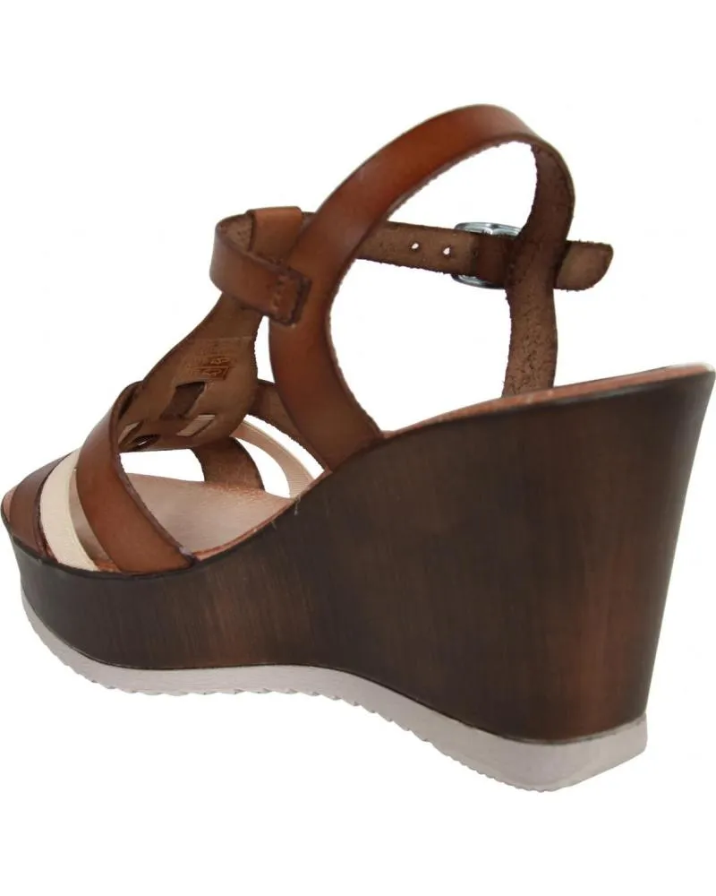 ZAPATOS DE CUñA DE MUJER CUMBIA 30124 R1 BEIGMARRON