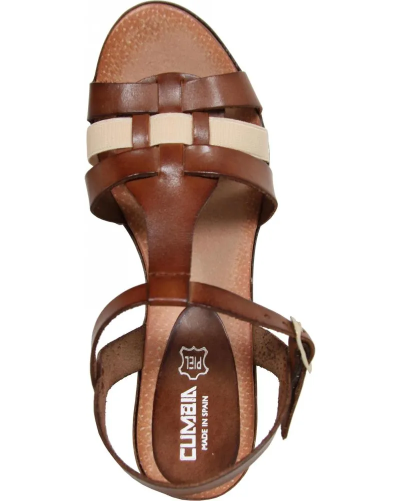 ZAPATOS DE CUñA DE MUJER CUMBIA 30124 R1 BEIGMARRON