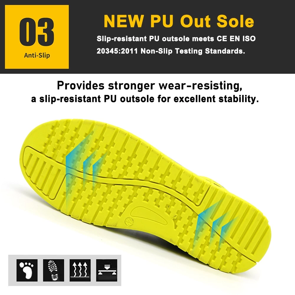 Zapatos de seguridad deportivos CE con resistencia al deslizamiento de aceite superior TM287 KPU con punta compuesta