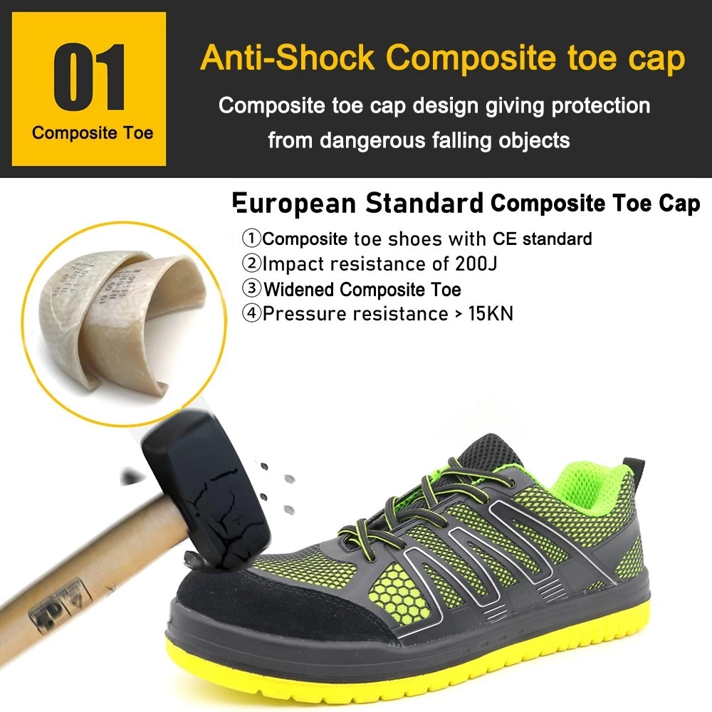 Zapatos de seguridad deportivos CE con resistencia al deslizamiento de aceite superior TM287 KPU con punta compuesta
