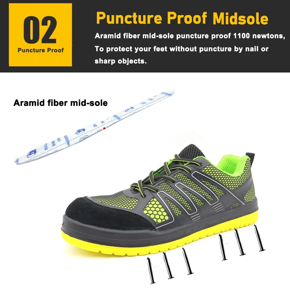 Zapatos de seguridad deportivos CE con resistencia al deslizamiento de aceite superior TM287 KPU con punta compuesta