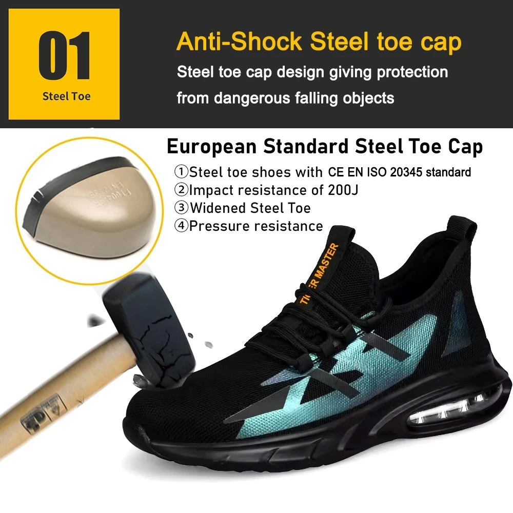 Zapatos de seguridad deportivos de moda antipinchazos con punta de acero TM3237