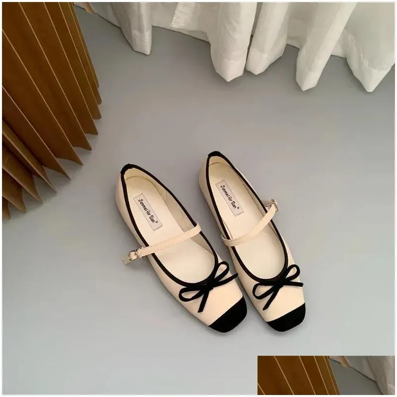 Zapatos de vestir de moda para mujer de la moda redonda de los pies resbaladizos Mary Jane Ballet Ballet Dancer Danza casual 240