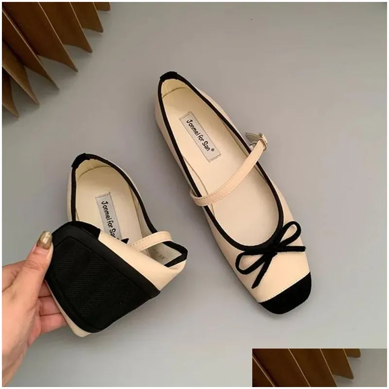 Zapatos de vestir de moda para mujer de la moda redonda de los pies resbaladizos Mary Jane Ballet Ballet Dancer Danza casual 240