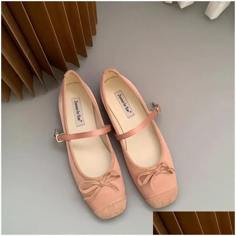 Zapatos de vestir de moda para mujer de la moda redonda de los pies resbaladizos Mary Jane Ballet Ballet Dancer Danza casual 240