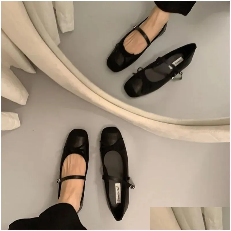 Zapatos de vestir de moda para mujer de la moda redonda de los pies resbaladizos Mary Jane Ballet Ballet Dancer Danza casual 240