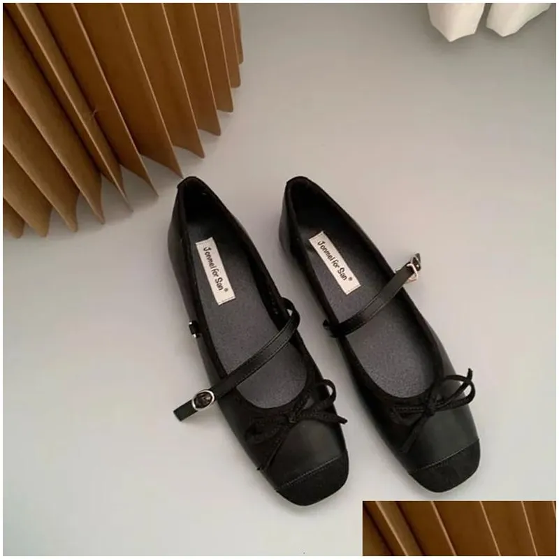 Zapatos de vestir de moda para mujer de la moda redonda de los pies resbaladizos Mary Jane Ballet Ballet Dancer Danza casual 240