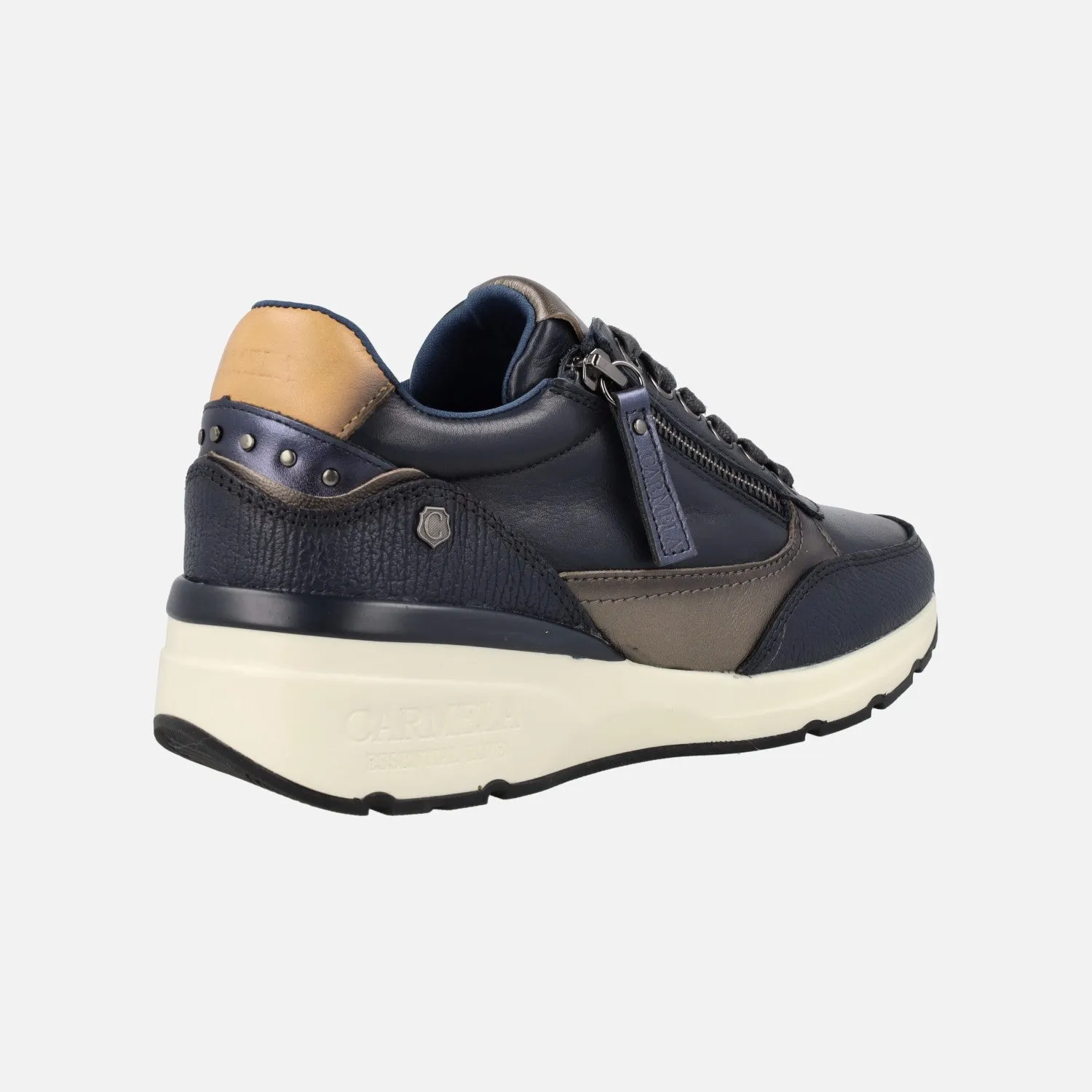 Zapatos deportivos con cordones y cremallera lateral para mujer