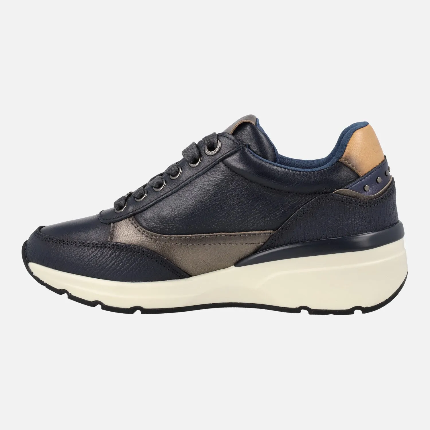 Zapatos deportivos con cordones y cremallera lateral para mujer