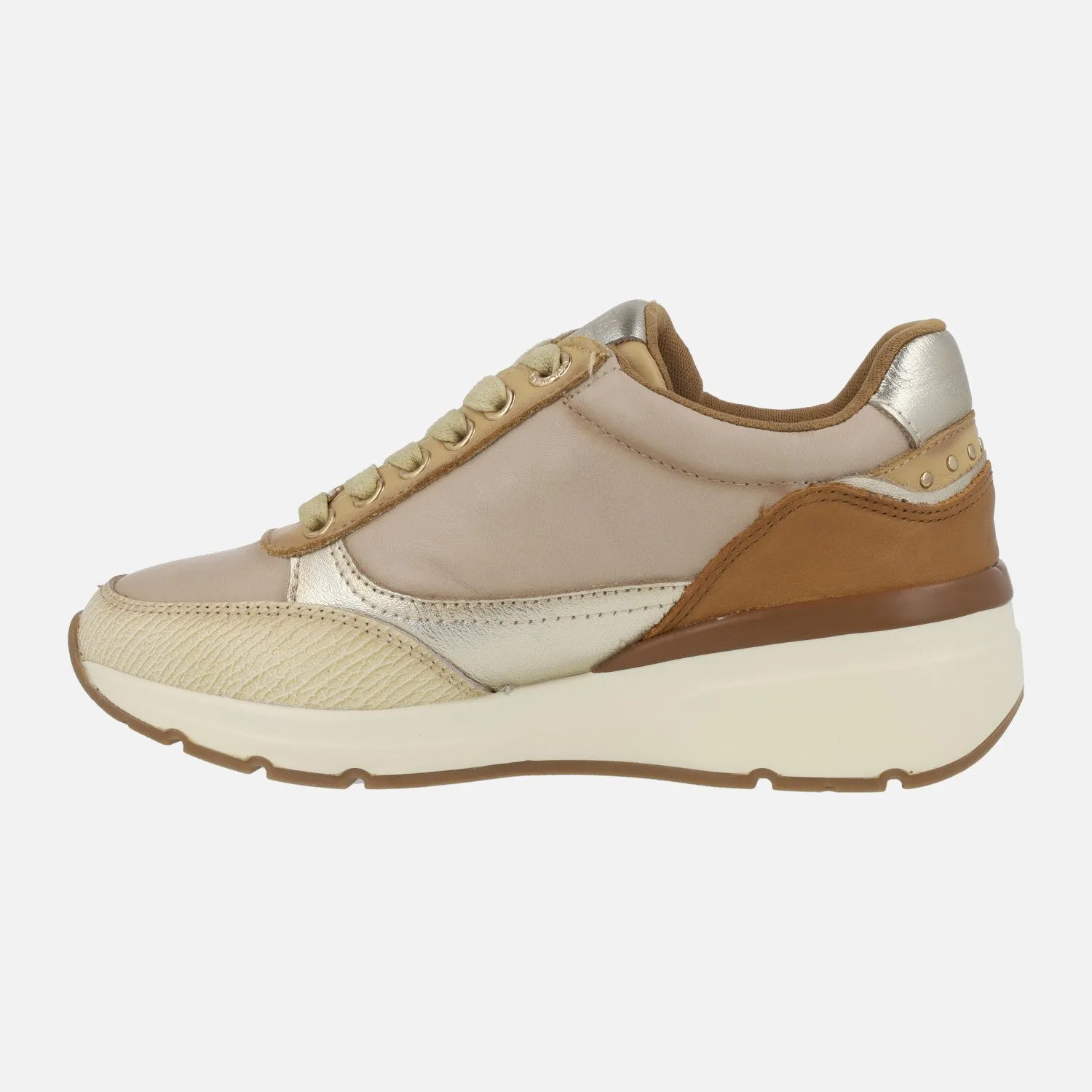 Zapatos deportivos con cordones y cremallera lateral para mujer