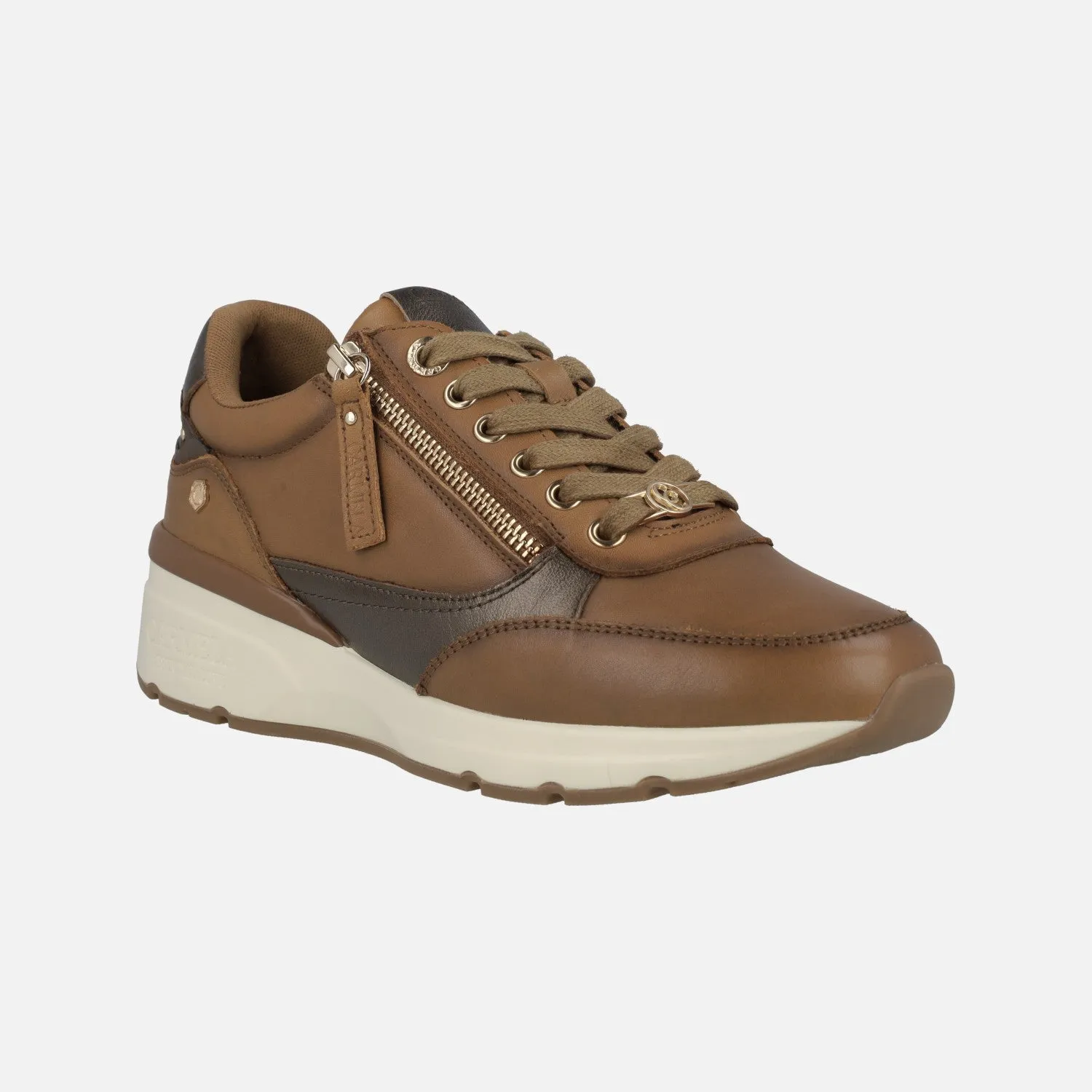 Zapatos deportivos con cordones y cremallera lateral para mujer