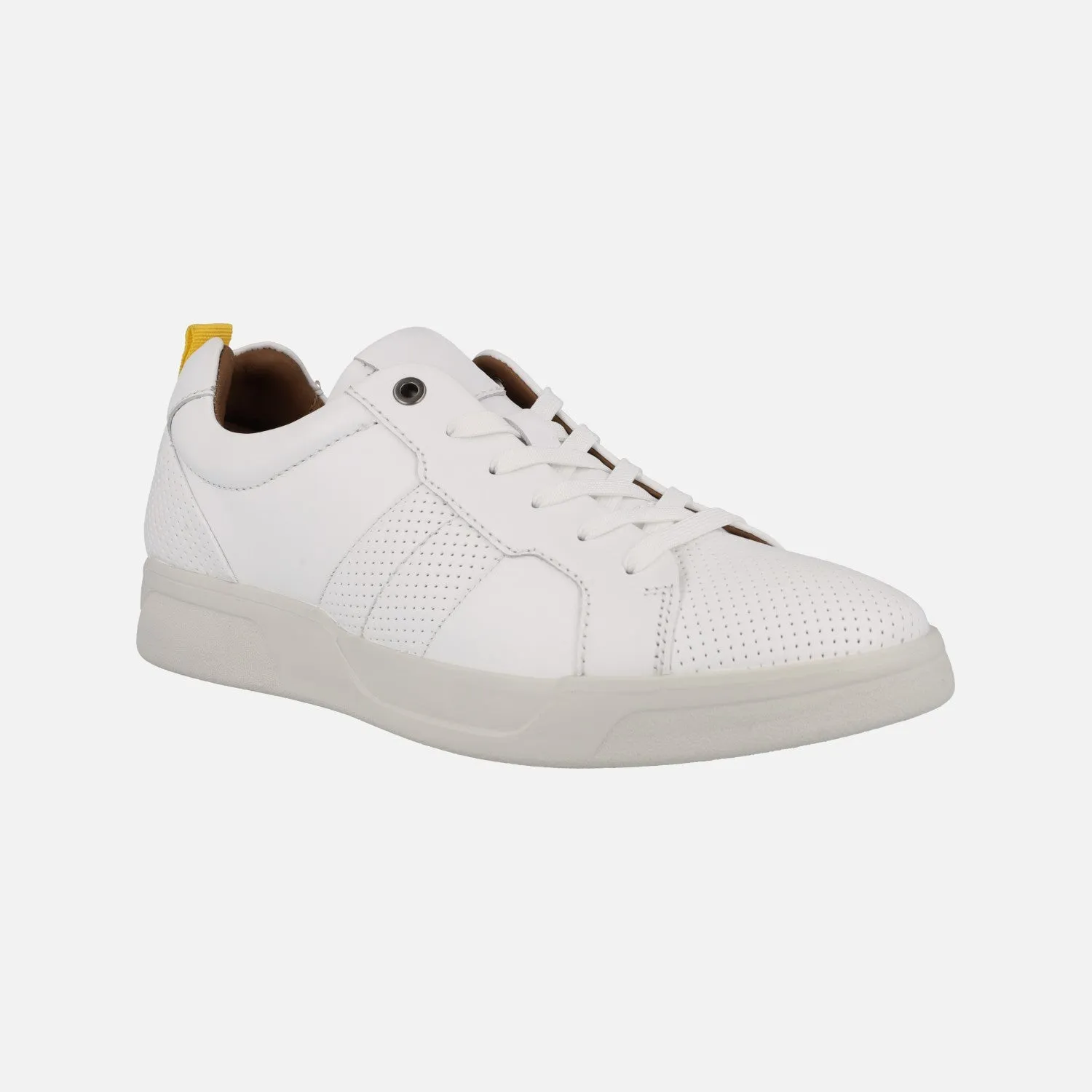 Zapatos deportivos en piel blanca para hombre