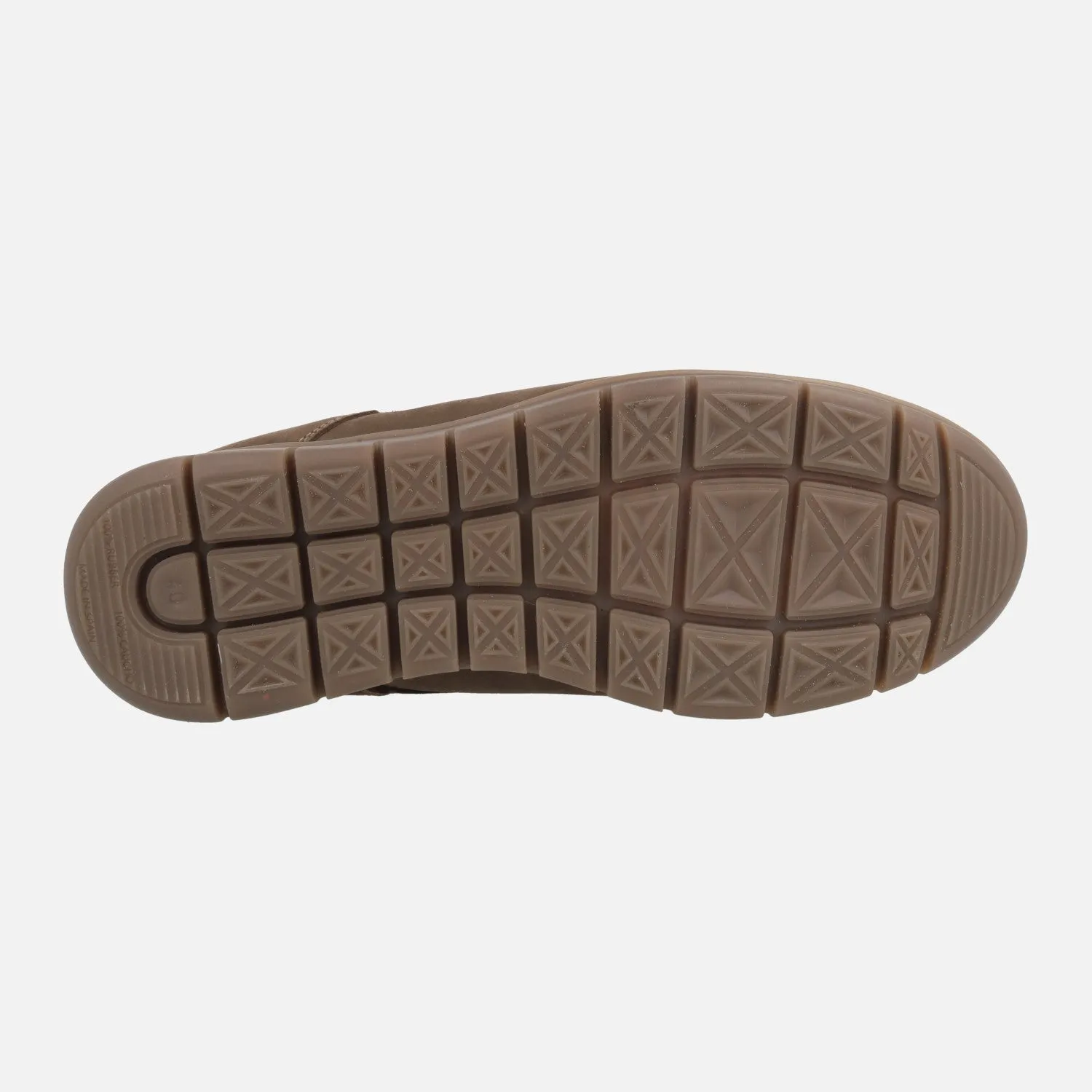 Zapatos deportivos en piel nobuck con cordones para hombre
