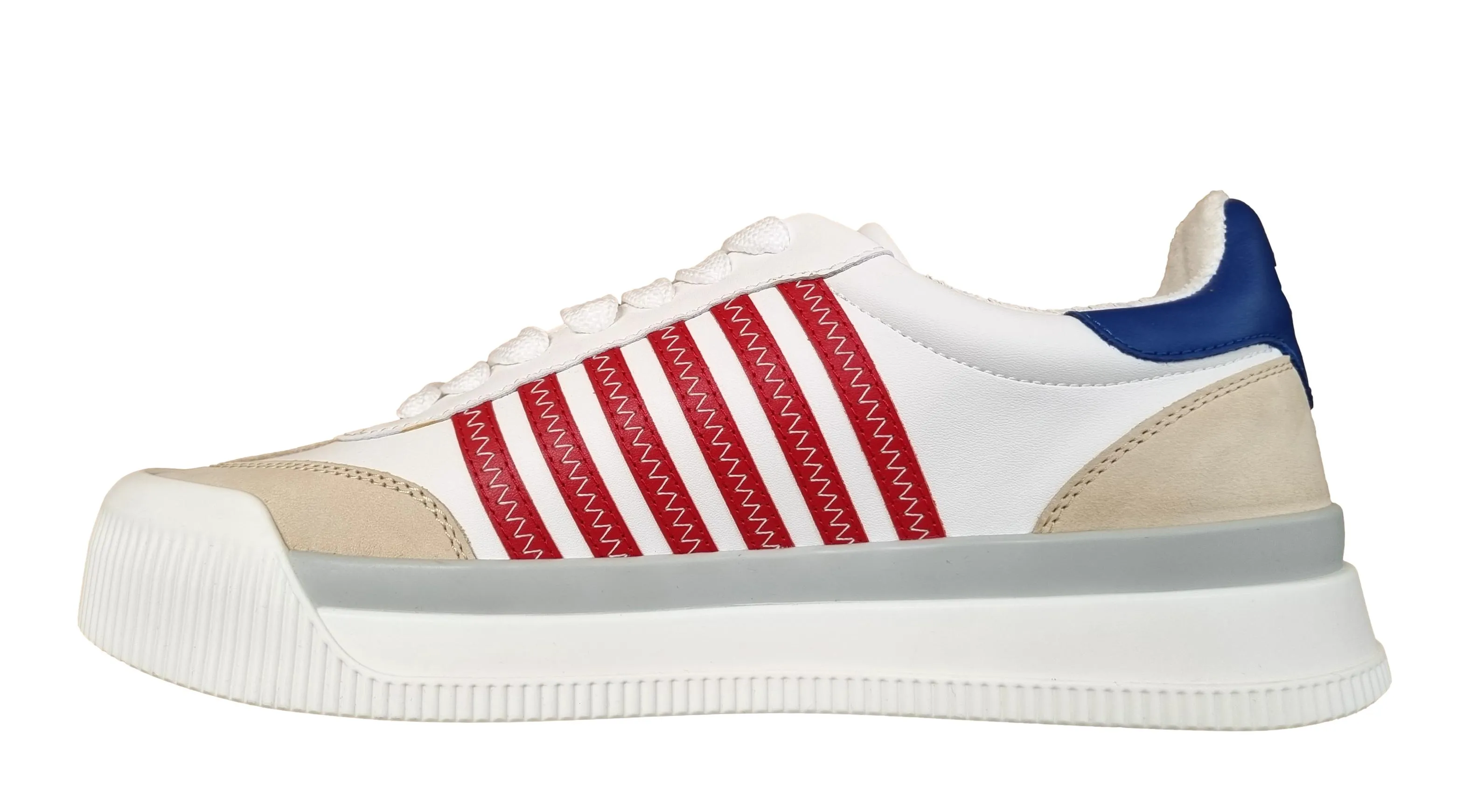 ZAPATOS DEPORTIVOS HOMBRE DSQUARED2 EN PIEL SNM0342 NEW JERSEY BLANCOAZULROJO