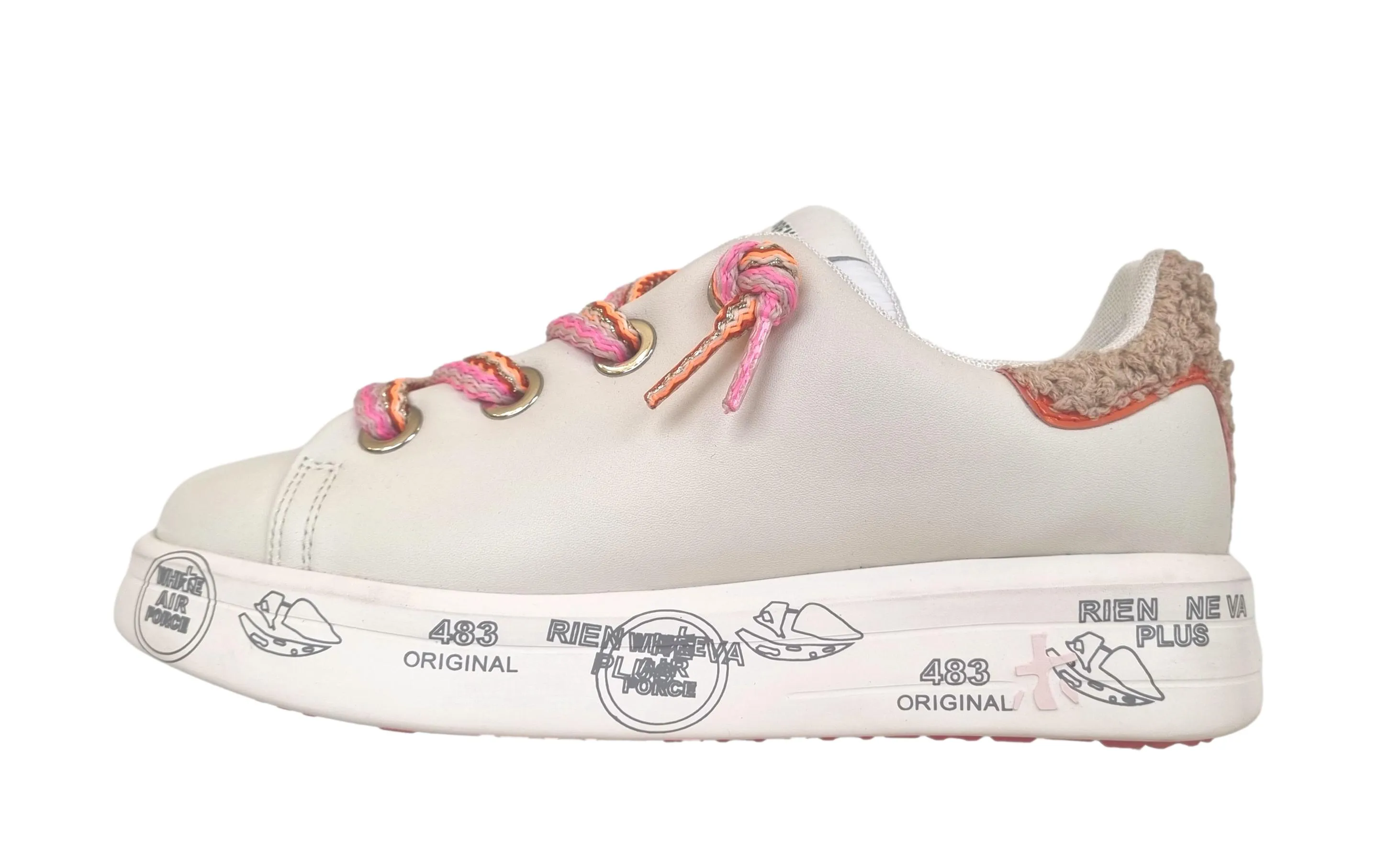Zapatos deportivos mujer PREMIATA piel BELLE 6551 mantequilla Nº 39 defectuoso