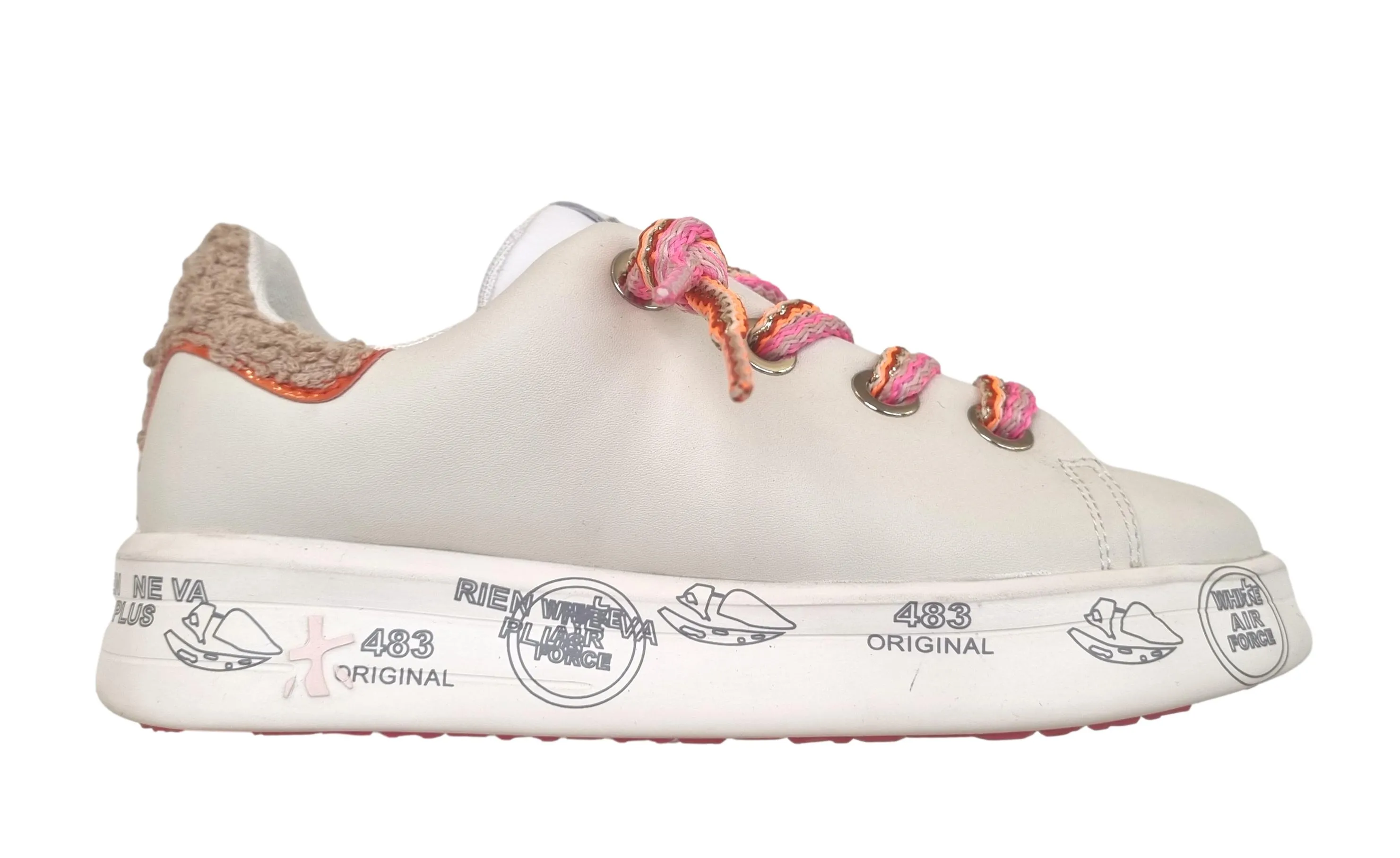 Zapatos deportivos mujer PREMIATA piel BELLE 6551 mantequilla Nº 39 defectuoso