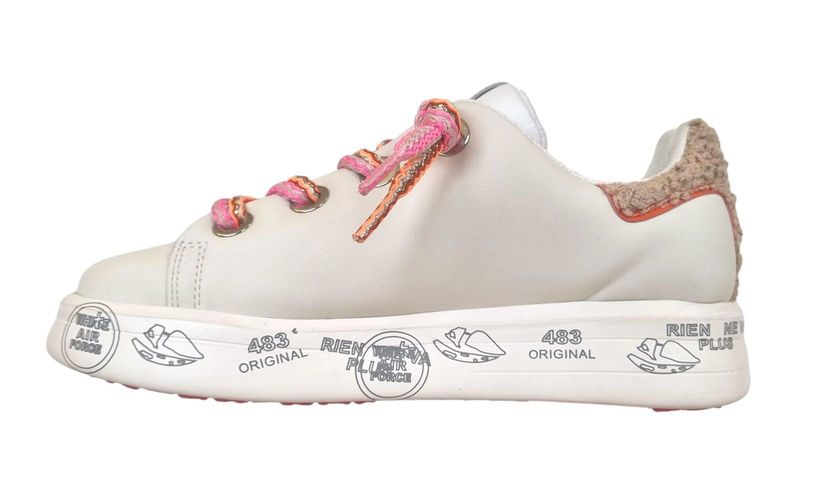 Zapatos deportivos mujer PREMIATA piel BELLE 6551 mantequilla Nº 39 defectuoso
