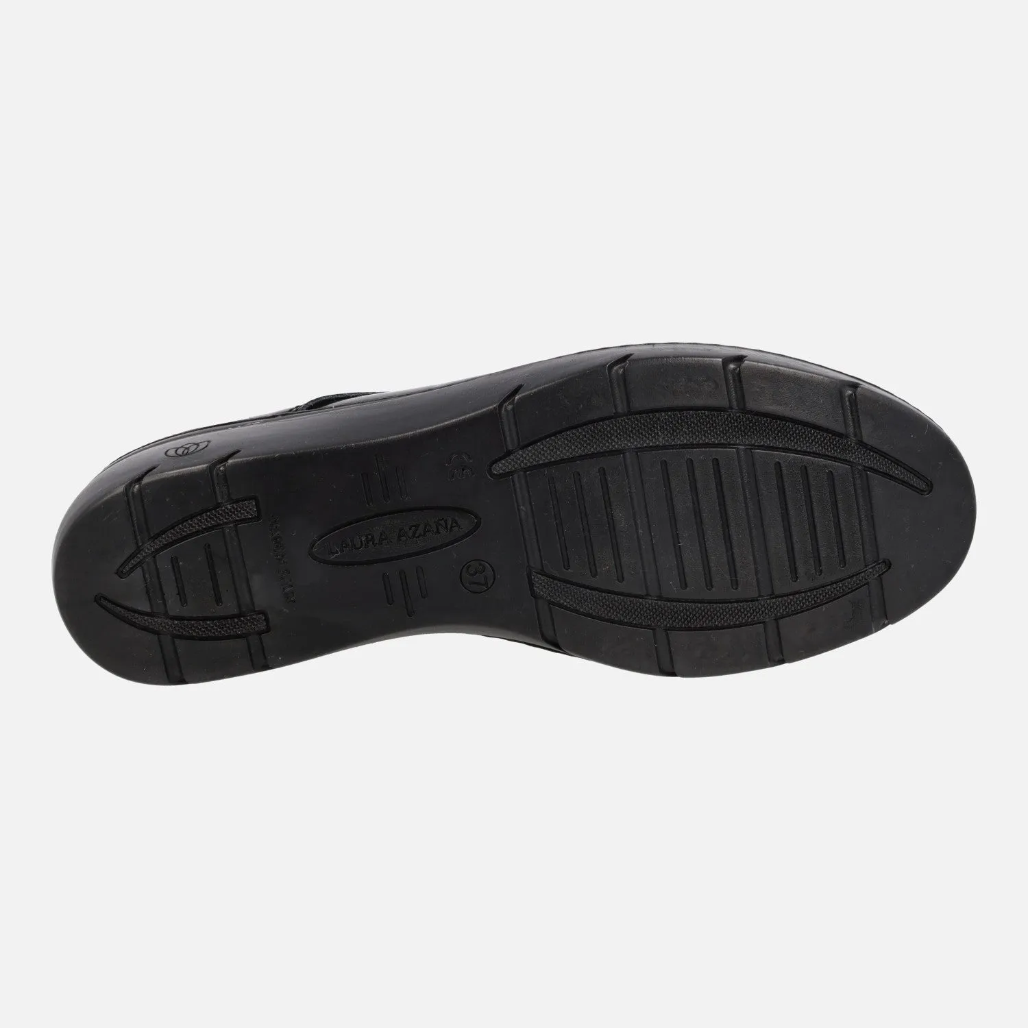 Zapatos deportivos negros de charol con elástico plata