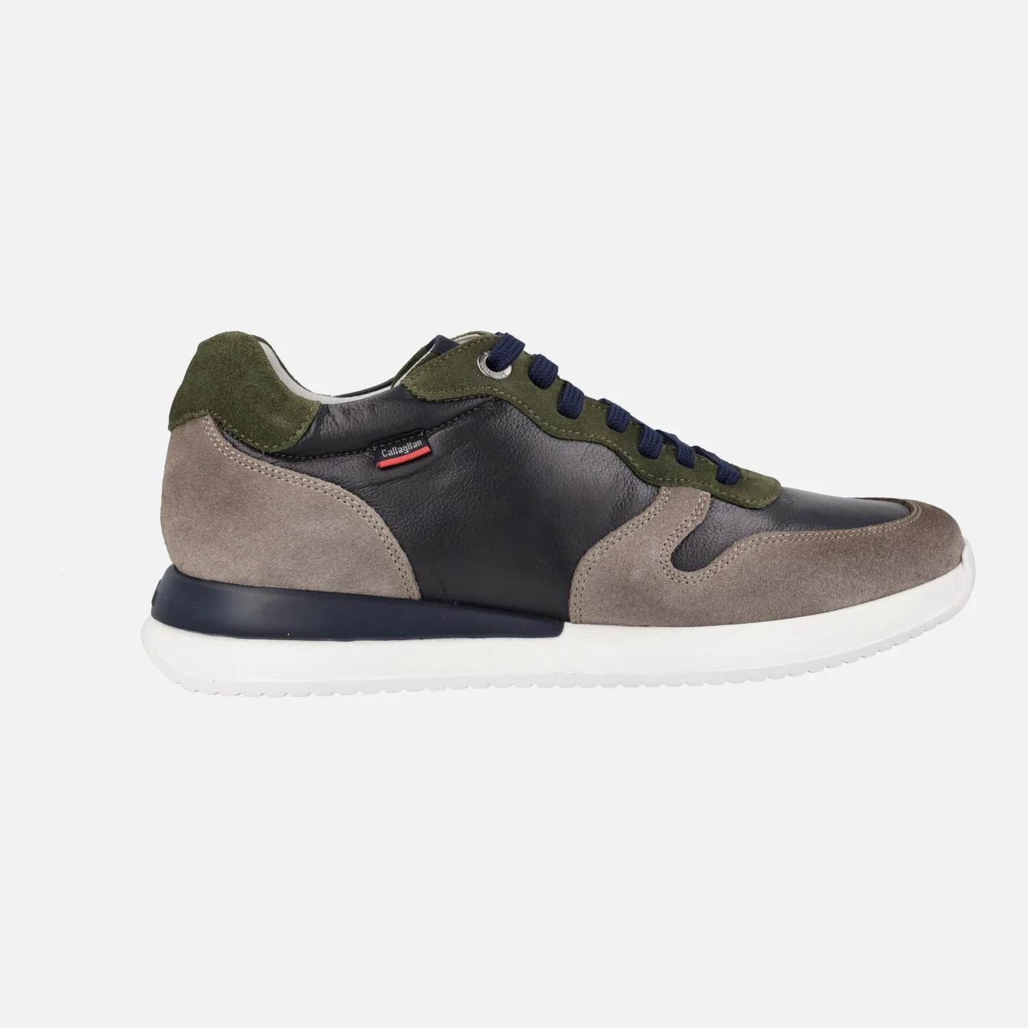 Zapatos deportivos para hombre combinados en piel y serraje