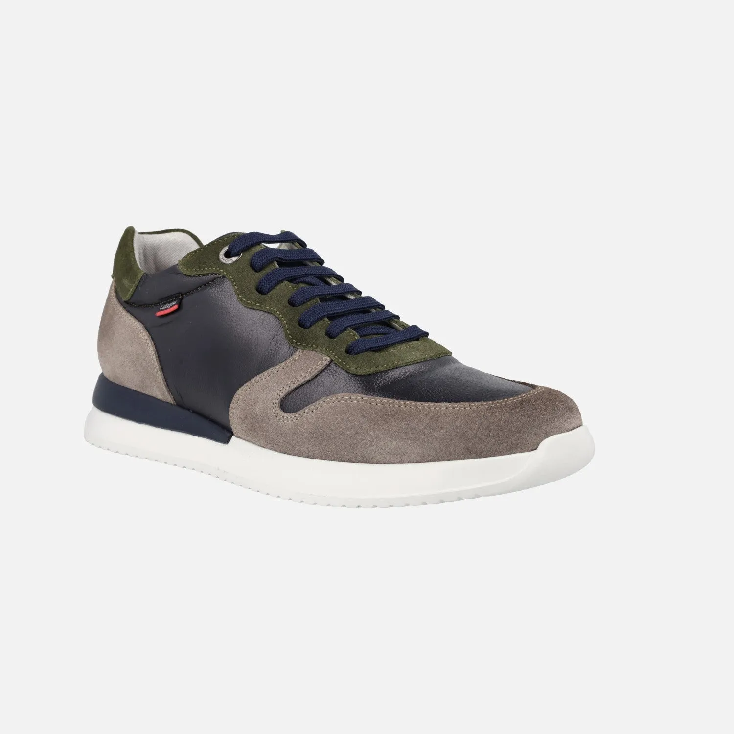 Zapatos deportivos para hombre combinados en piel y serraje