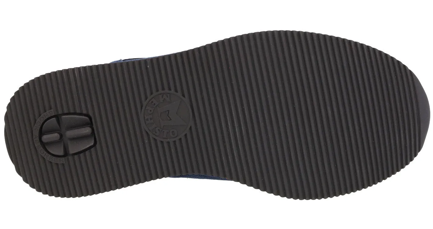 Zapatos deportivos para hombre en serraje azul Mephisto Garry