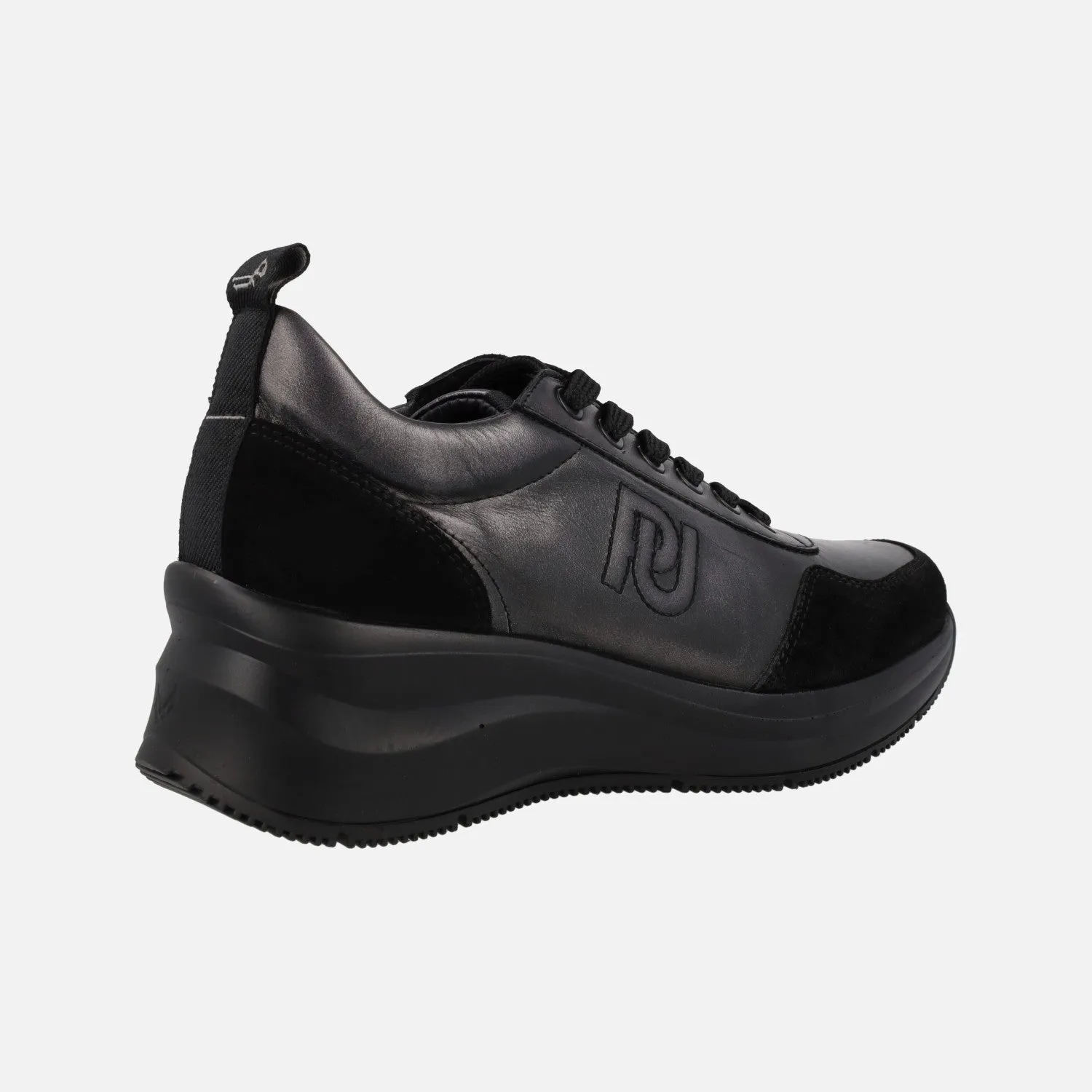 Zapatos deportivos Paula Urban en combinado negro/plomo