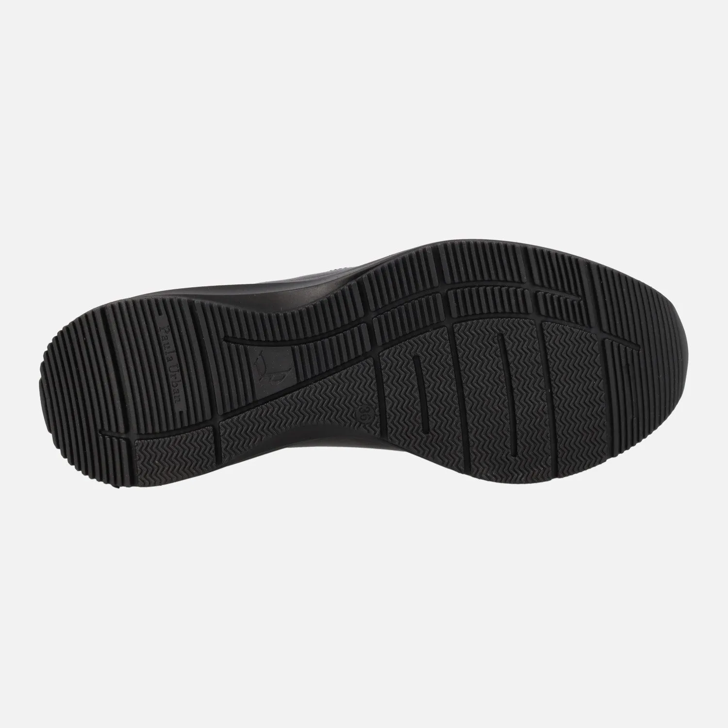 Zapatos deportivos Paula Urban en combinado negro/plomo