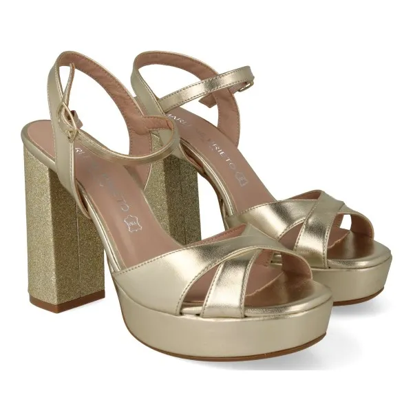 ZAPATOS FIESTA MUJER DORADO MOD. LASER