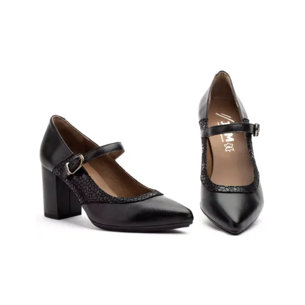 ZAPATOS MARY JANE TACON MUJER NEGRO MOD. CAYETANO