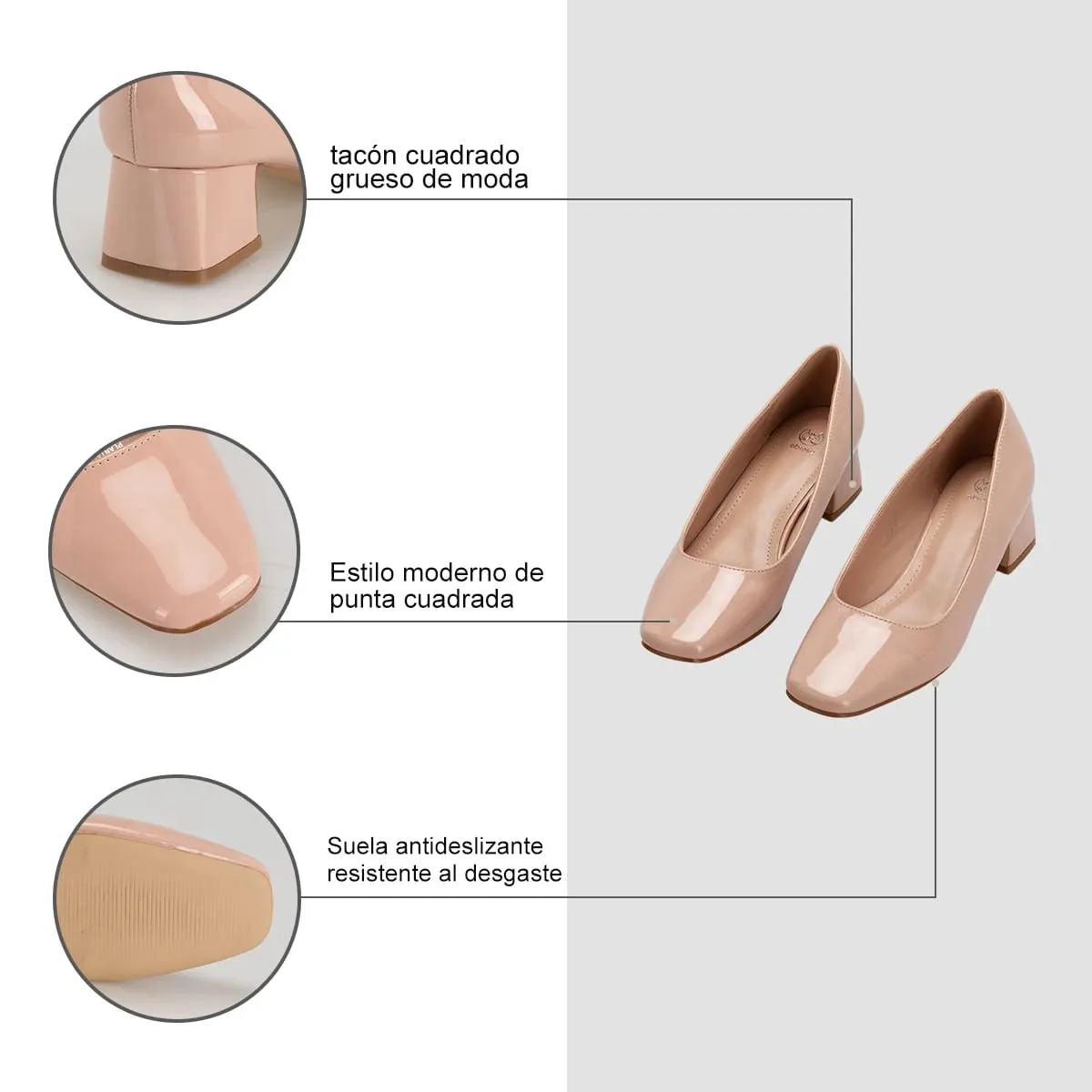 Zapatos Taco Mujer Alexia Rosado Weide