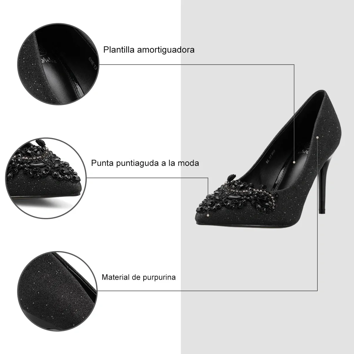 Zapatos Taco Mujer Javiera Negro Weide