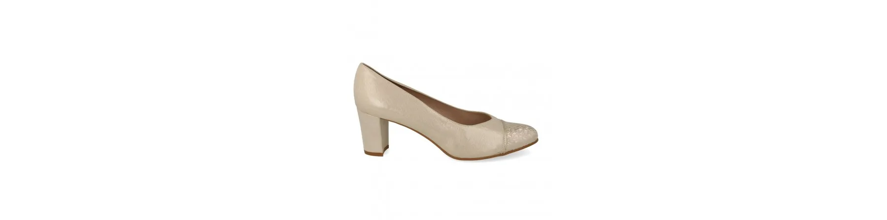 ZAPATOS TACON COMODOS MUJER MOD. URSULA DORADO