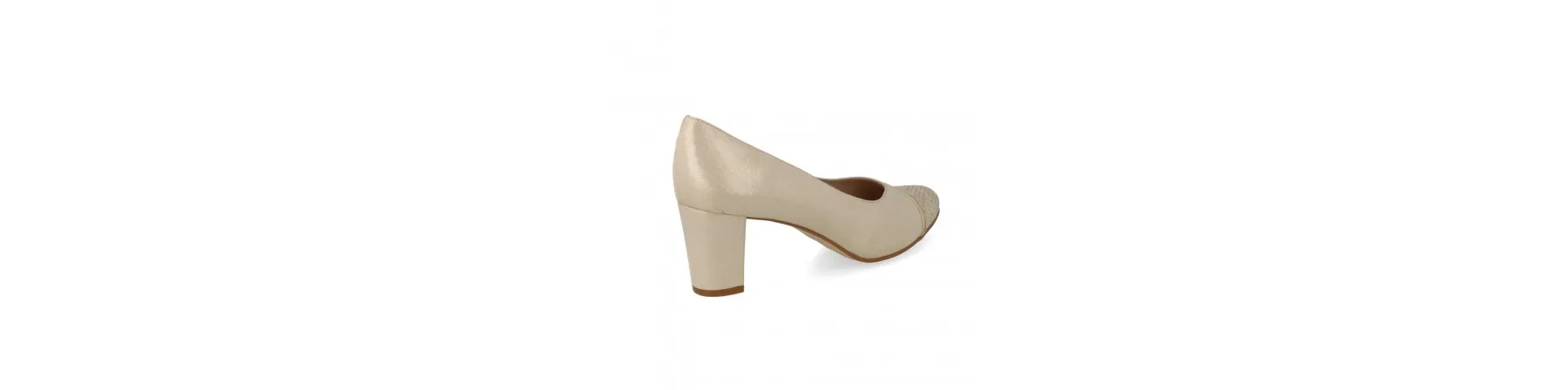 ZAPATOS TACON COMODOS MUJER MOD. URSULA DORADO