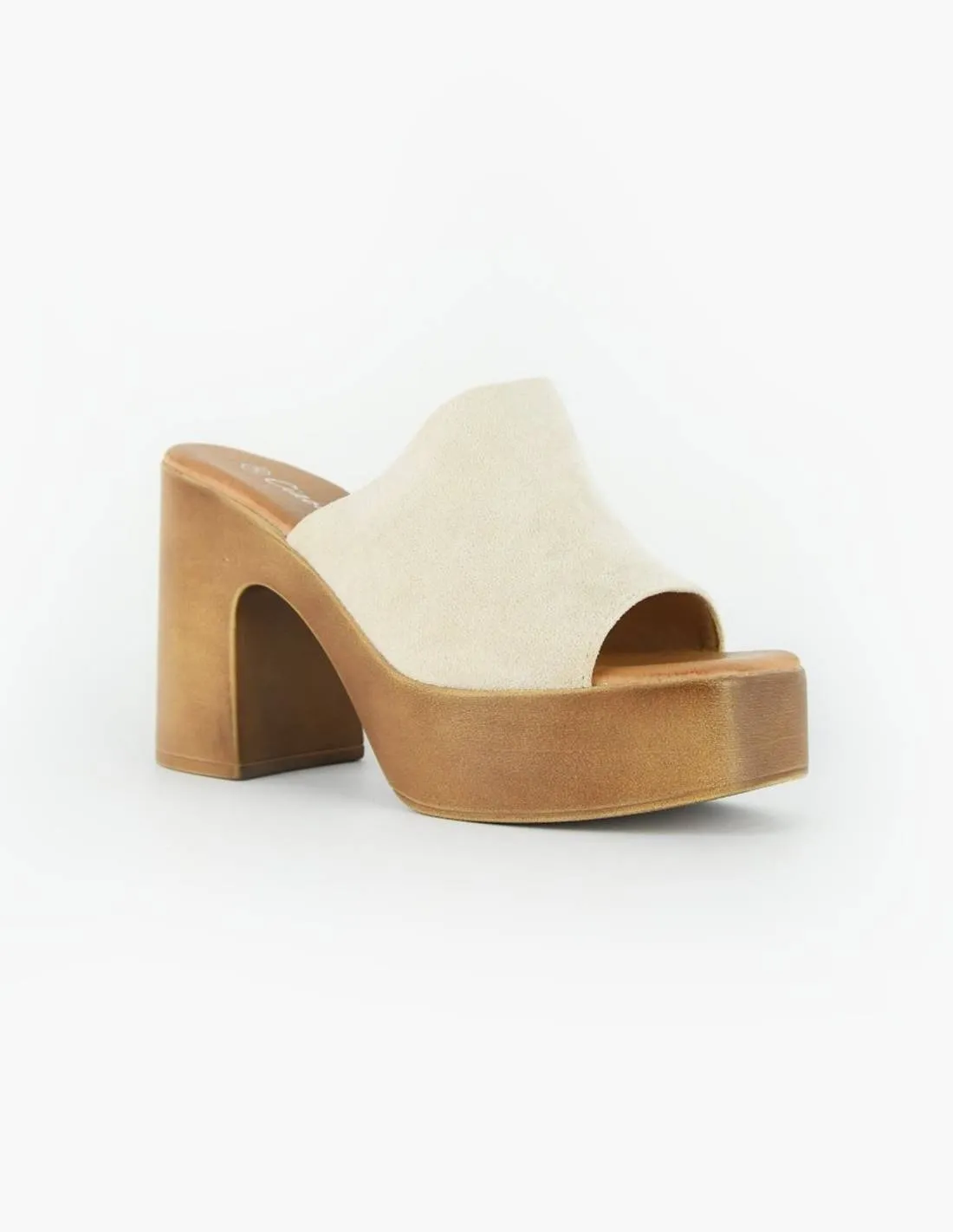 Zueco beige antelina | Valencia
