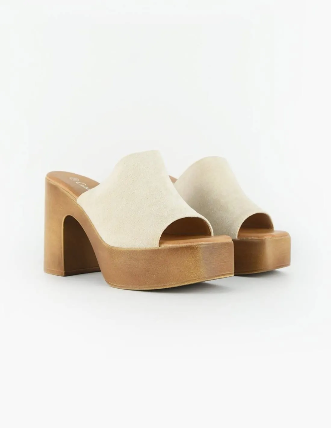 Zueco beige antelina | Valencia