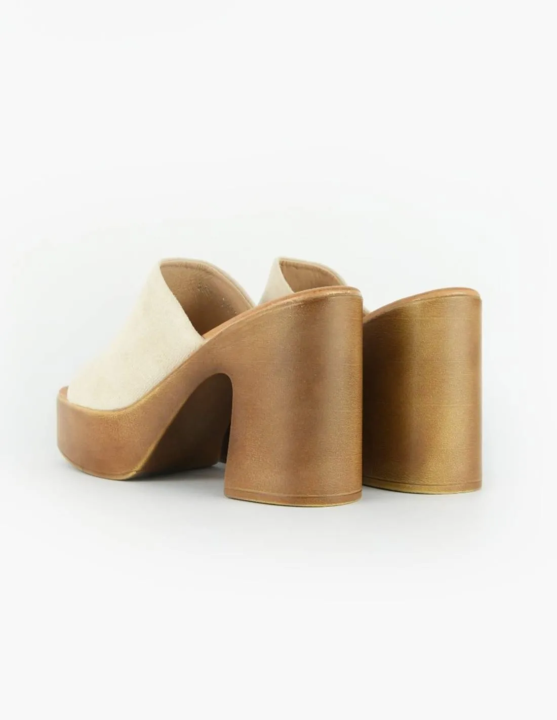 Zueco beige antelina | Valencia