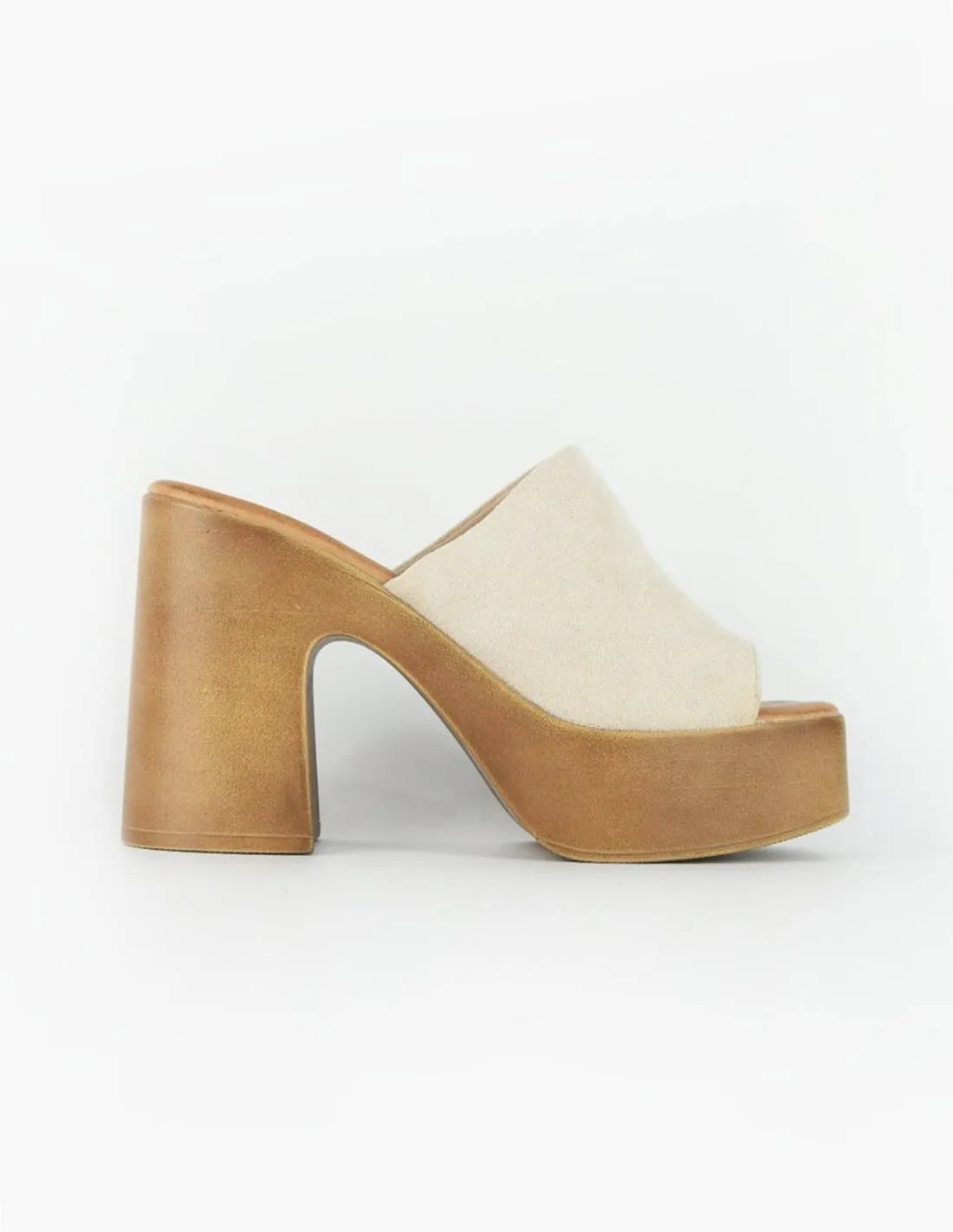 Zueco beige antelina | Valencia
